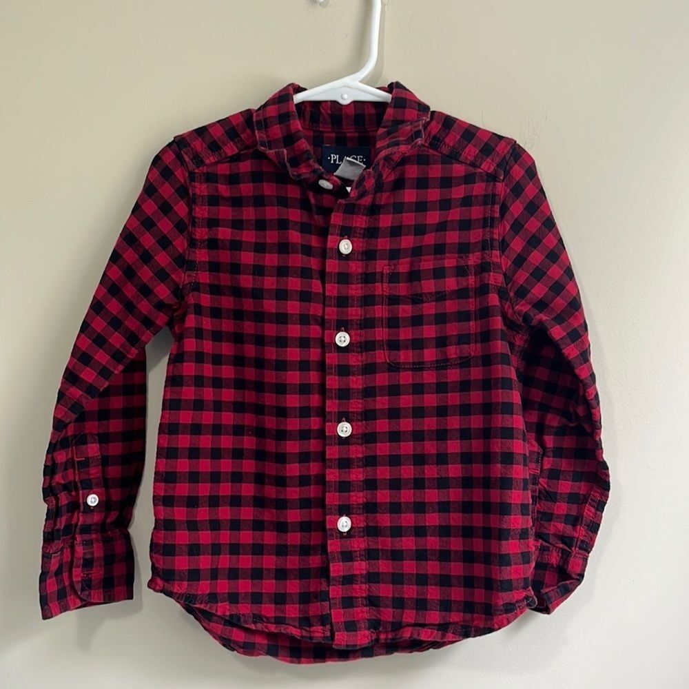 PLACE Boys Long Sleeve Button Down Shirt Size 4